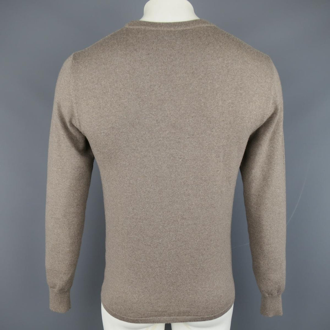 VIKTOR & ROLF Size M Taupe Knit Textured Zig Zag Wool / Mohair Pullover