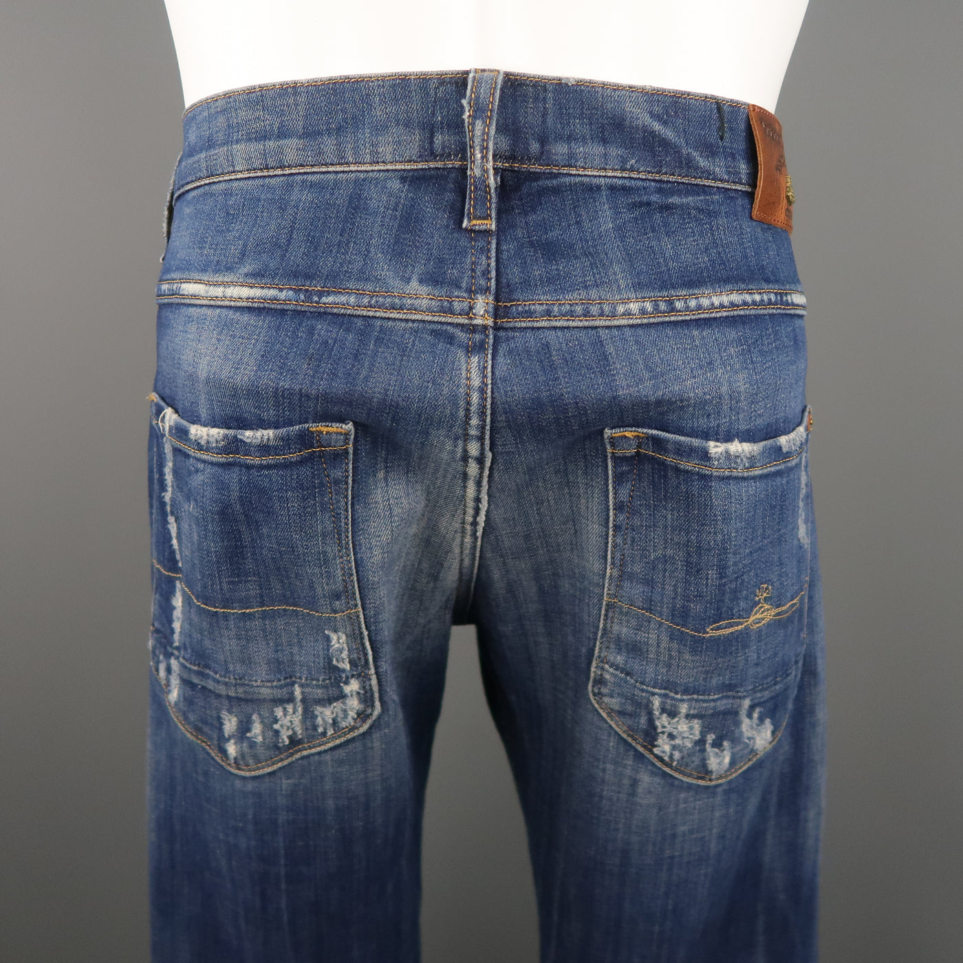 VIVIENNE WESTWOOD Size 30 Indigo Distressed Denim Jeans