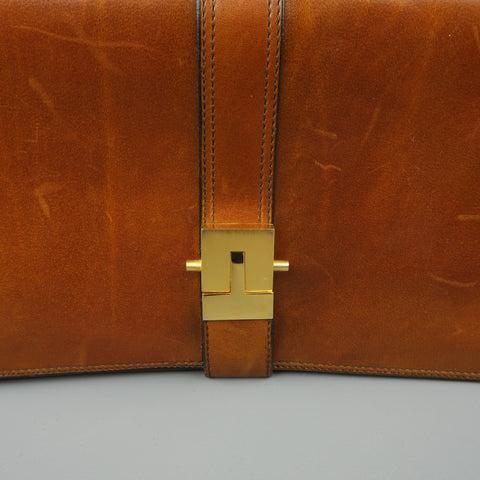Vintage A.TESTONI Tan Leather Wristlet Clutch