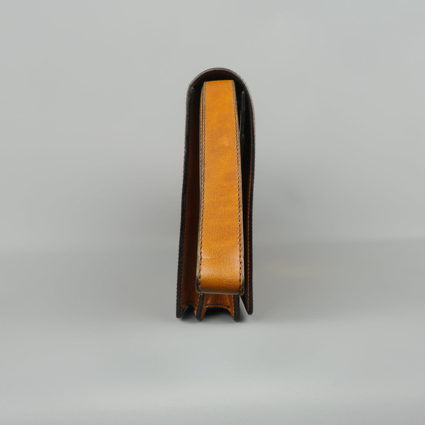 Vintage A.TESTONI Tan Leather Wristlet Clutch