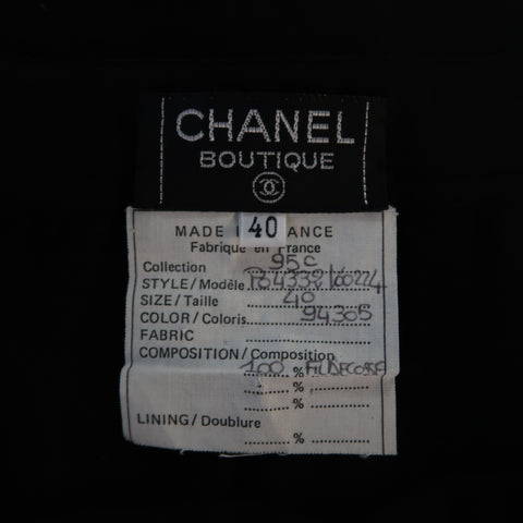 Vintage CHANEL Size 8 Black Viscose Jersey Pencil Skirt