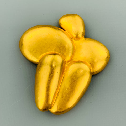 Broche de figure abstraite vintage de ton or 