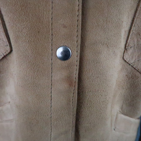 Vintage I.MAGNIN Size 12 Tan Studded Suede Cropped Snap Jacket