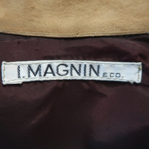 Vintage I.MAGNIN Size 12 Tan Studded Suede Cropped Snap Jacket