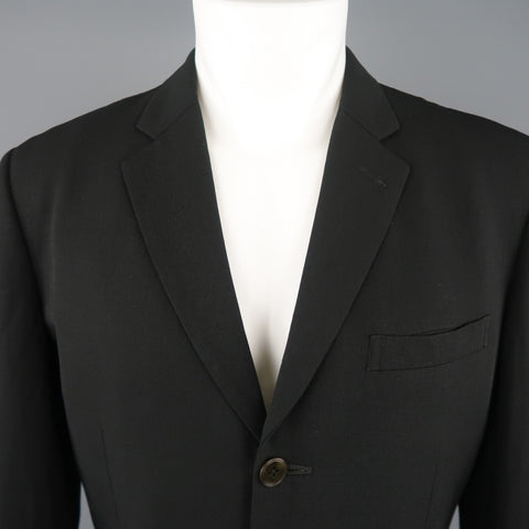 Vintage JEAN PAUL GAULTIER 38 Black Wool Twill Notch Lapel Sport Coat