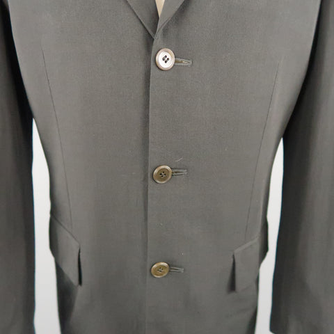 Vintage JEAN PAUL GAULTIER 38 Black Wool Twill Notch Lapel Sport Coat