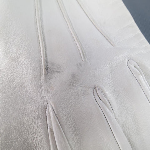 Vintage NEIMAN MARCUS Size M White Leather Elastic Cuff Gloves