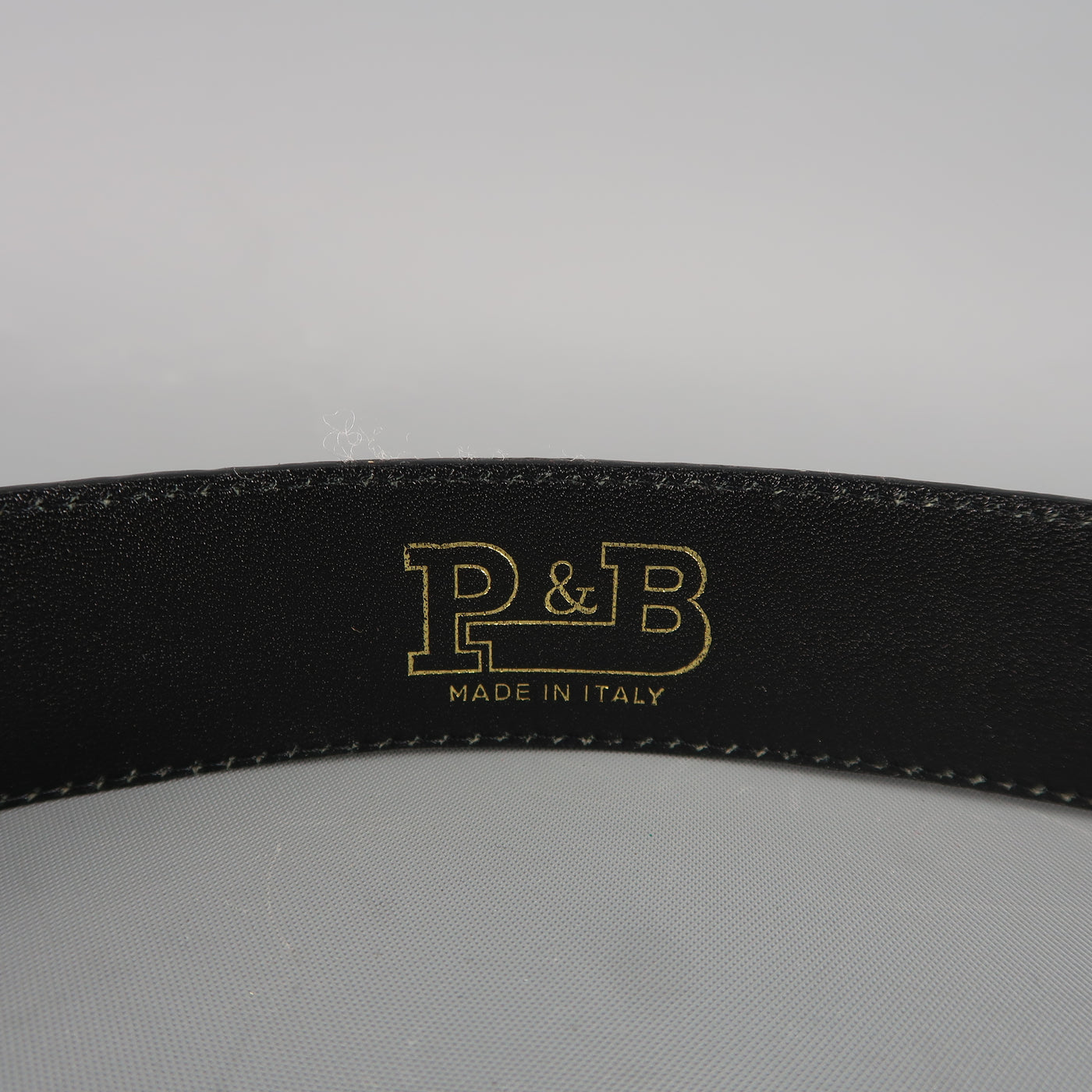 Vintage P&B Size 30 Black Patent Alligator Textured Leather Belt