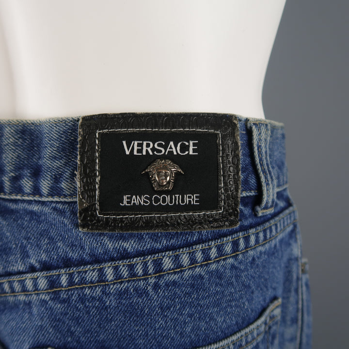 Vintage VERSACE JEANS COUTURE Size 32 Medium Stone Wash Denim Jeans