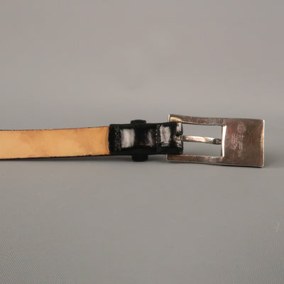 WCM NEW YORK Size L Black Solid Calfskin Belt