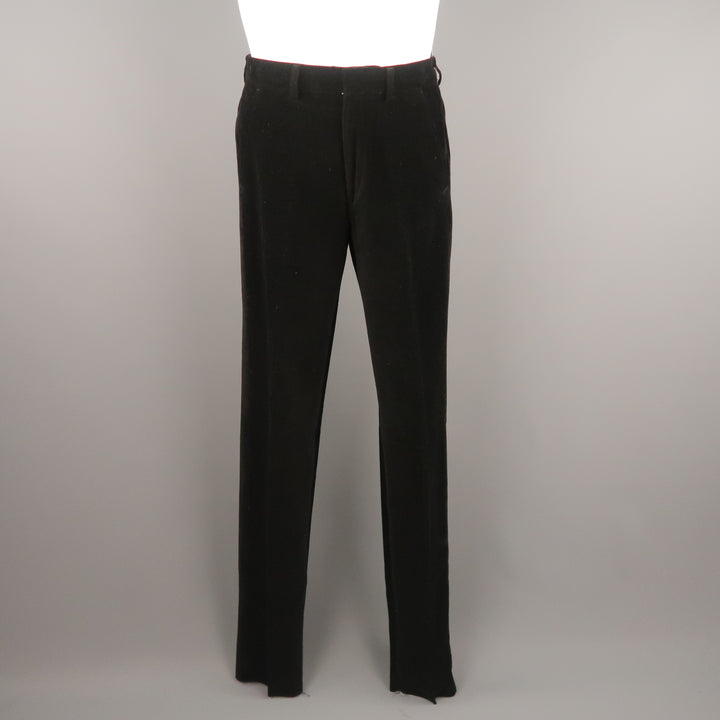 WILKES BASHFORD Size 30 Black Corduroy Flat Front Casual Pants