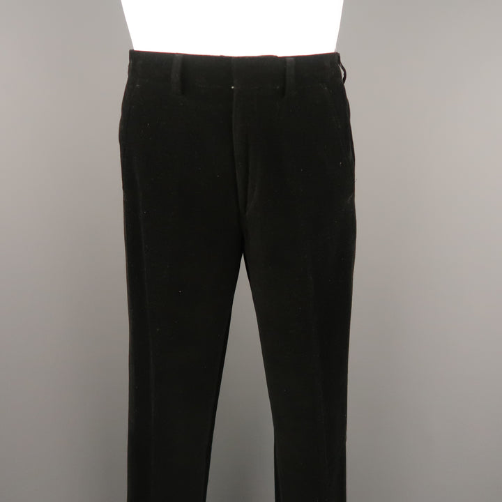 WILKES BASHFORD Size 30 Black Corduroy Flat Front Casual Pants