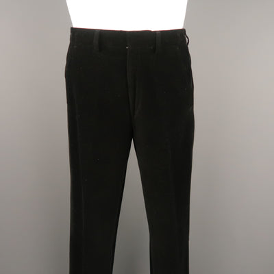 WILKES BASHFORD Size 30 Black Corduroy Flat Front Casual Pants