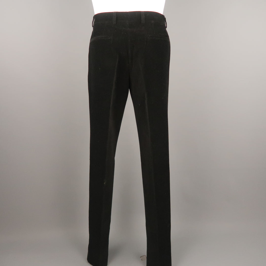 WILKES BASHFORD Size 30 Black Corduroy Flat Front Casual Pants