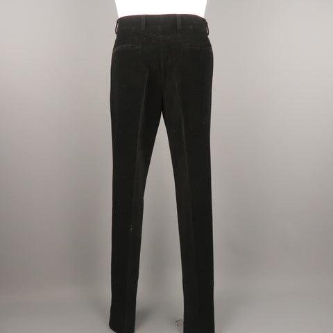 WILKES BASHFORD Size 30 Black Corduroy Flat Front Casual Pants