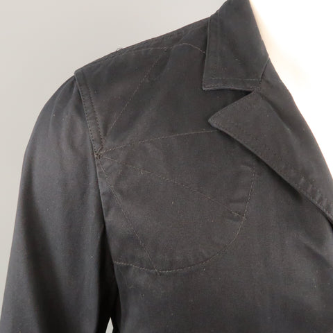 WOOLRICH M Veste noire à revers cranté en coton uni