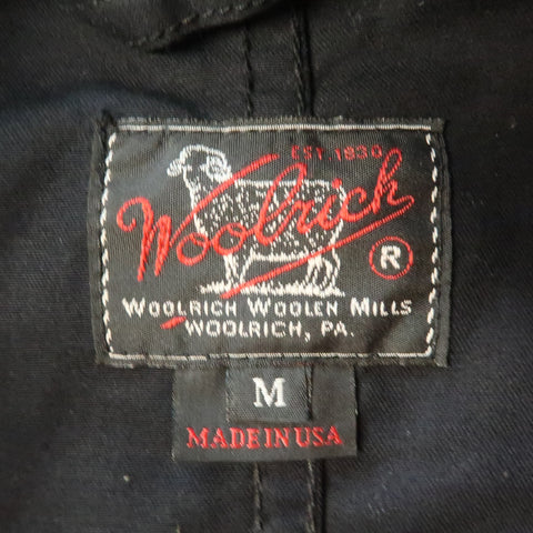 WOOLRICH M Veste noire à revers cranté en coton uni