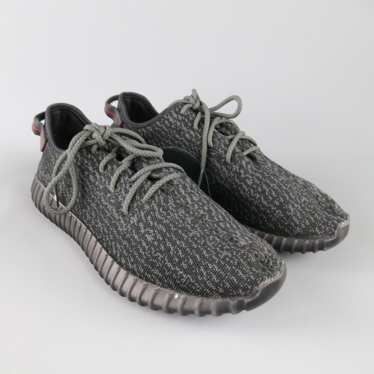 YEEZY X ADIDAS BOOST 350 Size 12 Pirate Black Lace Up Sneakers