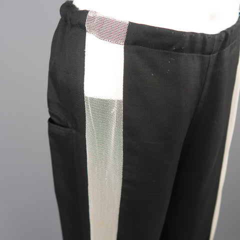 YOHJI YAMAMOTO Size M Black Silk Dress Pants