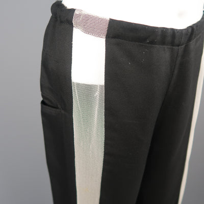 YOHJI YAMAMOTO Size M Black Silk Dress Pants