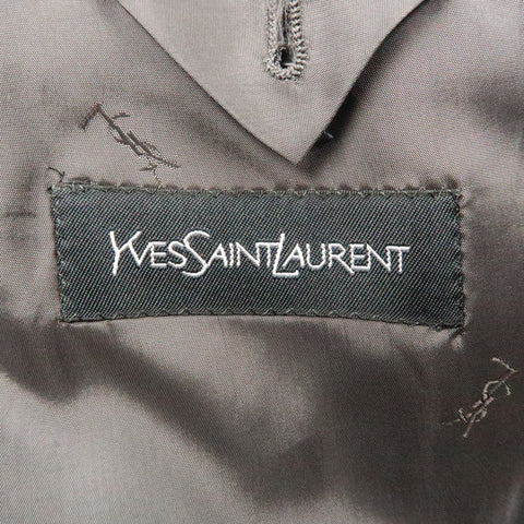 YVES SAINT LAURENT 46 Regular Dark Gray Textured Wool Peak Lapel Sport Coat