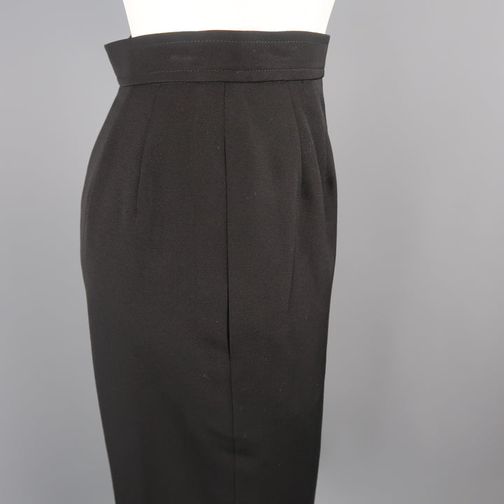 YVES SAINT LAURENT Rive Gauche Size 2 Black Wool Pencil Skirt