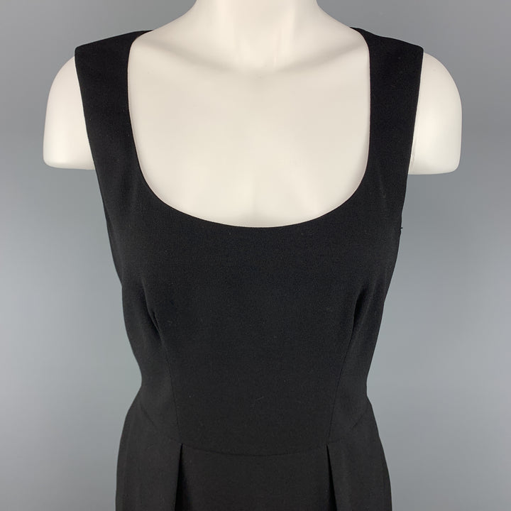 YVES SAINT LAURENT Size 6 Black Wool / Elastane Shift Dress