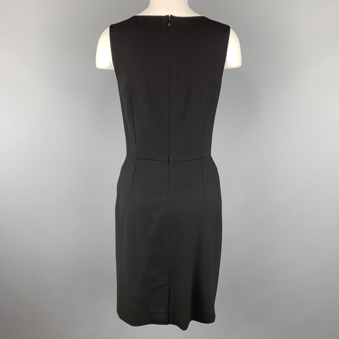 YVES SAINT LAURENT Size 6 Black Wool / Elastane Shift Dress