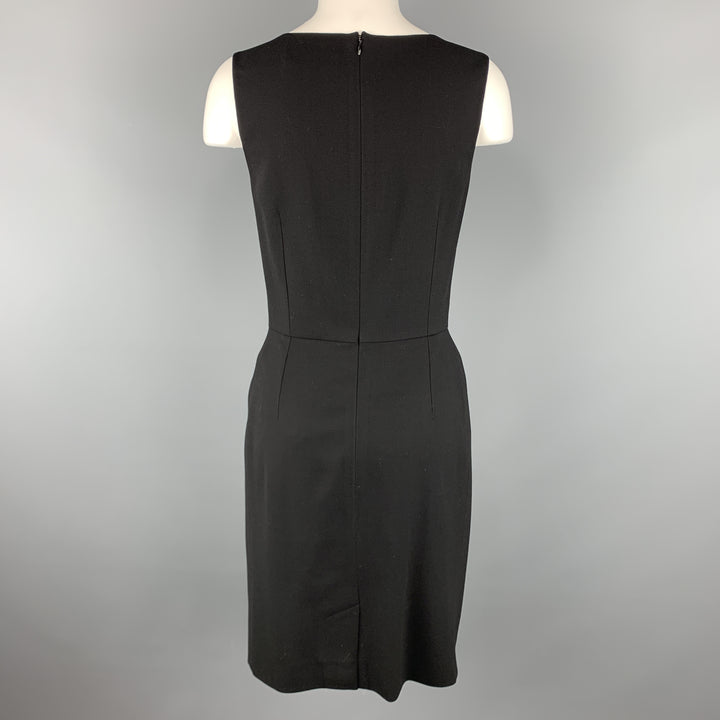 YVES SAINT LAURENT Size 6 Black Wool / Elastane Shift Dress