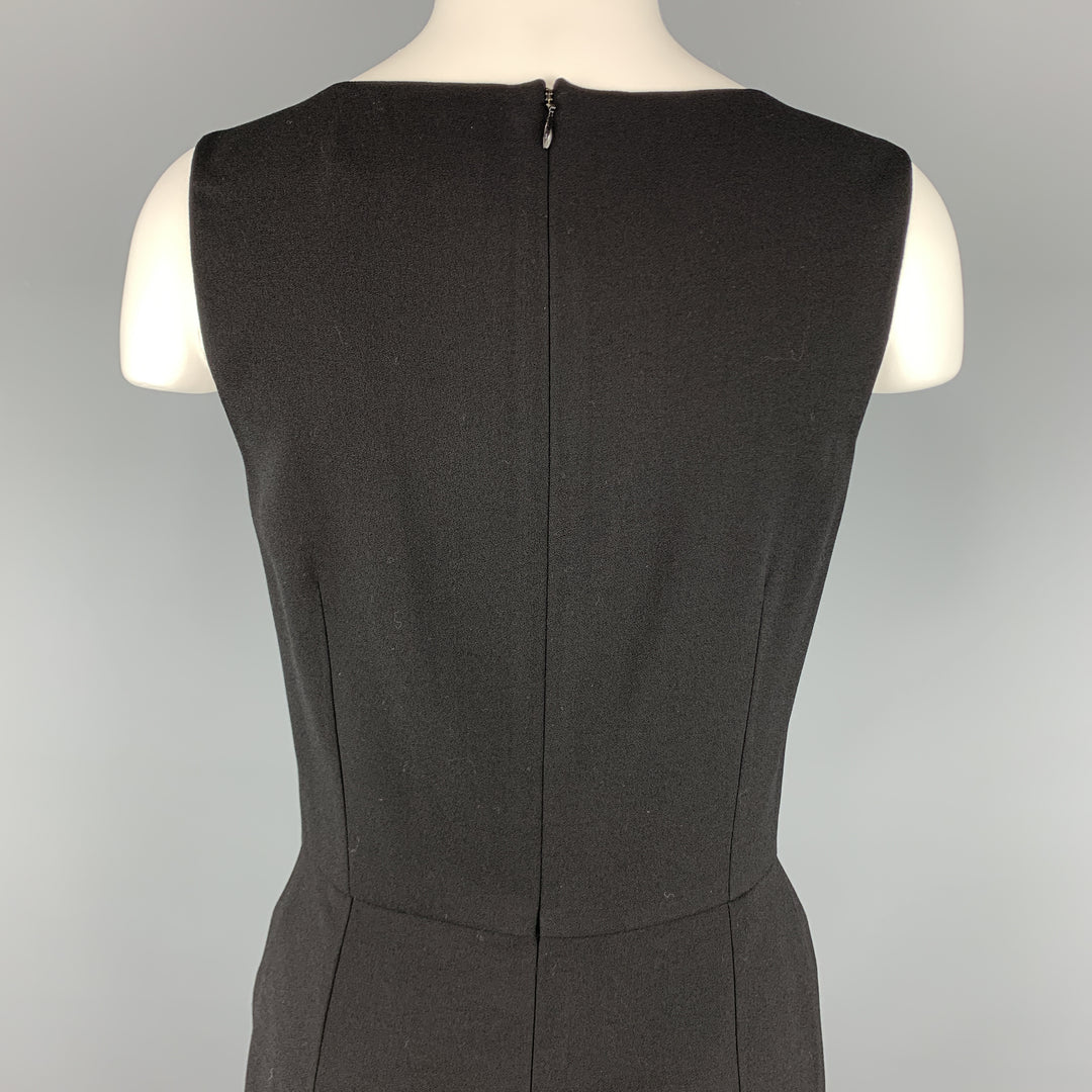 YVES SAINT LAURENT Size 6 Black Wool / Elastane Shift Dress