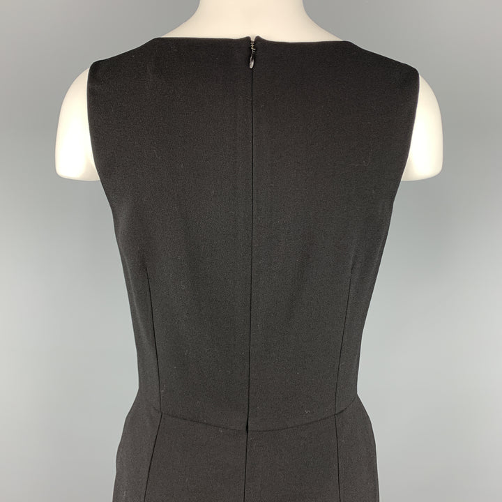 YVES SAINT LAURENT Size 6 Black Wool / Elastane Shift Dress
