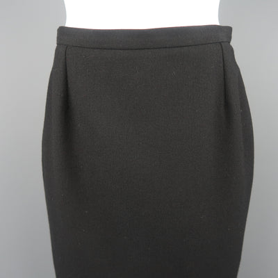 YVES SAINT LAURENT Size 8 Black Wool Classic Pencil Skirt