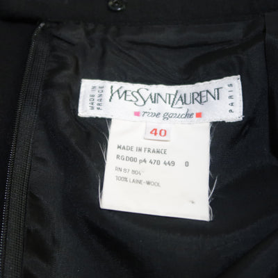 YVES SAINT LAURENT Size 8 Black Wool Classic Pencil Skirt