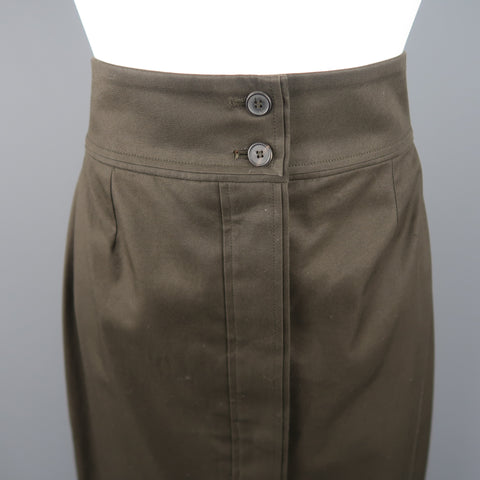 YVES SAINT LAURENT by TOM FORD Size 8 Dark Green Cotton Pencil Skirt