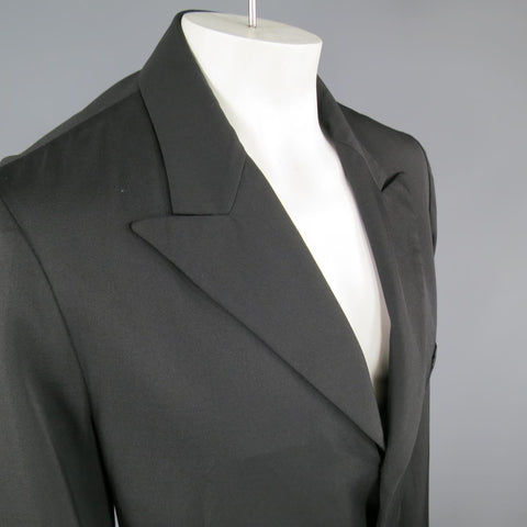 Y's by YOHJI YAMAMOTO 42 Black Wool Peek Lapel Sport Coat
