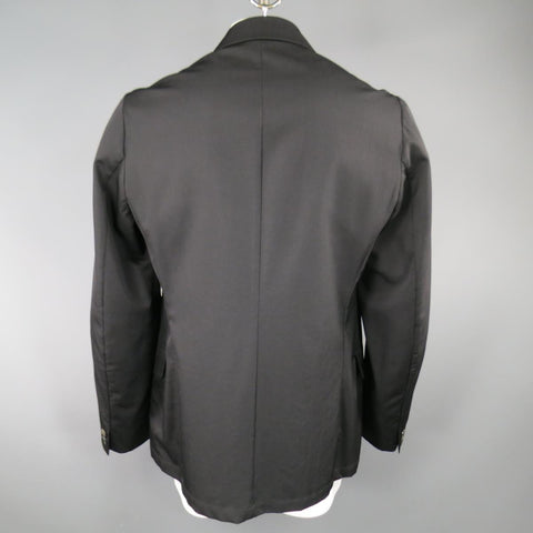 Y's by YOHJI YAMAMOTO 42 Black Wool Peek Lapel Sport Coat