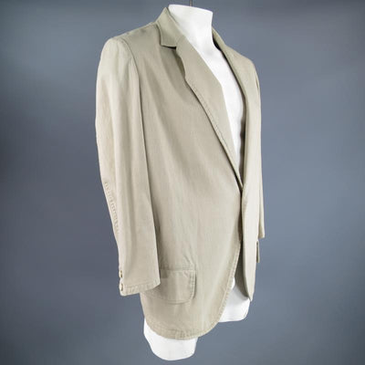 Y's by YOHJI YAMAMOTO Large / JP 3  Long Khaki Cotton Sport Coat
