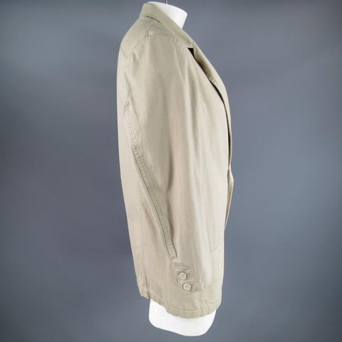 Y's by YOHJI YAMAMOTO Large / JP 3  Long Khaki Cotton Sport Coat