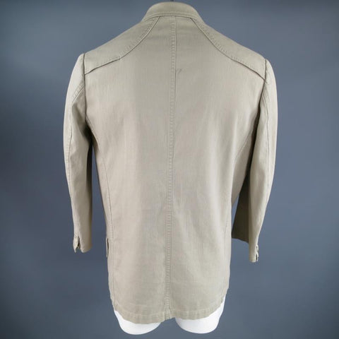 Y's by YOHJI YAMAMOTO Large / JP 3  Long Khaki Cotton Sport Coat