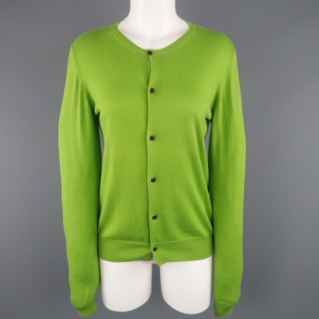 Y's by YOHJI YAMAMOTO Size M Green Cotton Blend Back Panel Cardigan