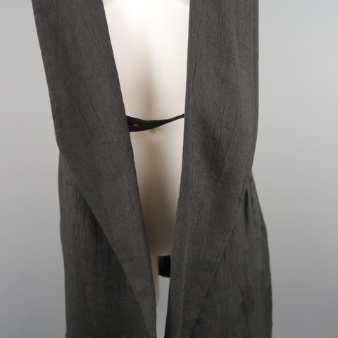 Y's by YOHJI YAMAMOTO Size S Black Linen Shawl Collar Vest
