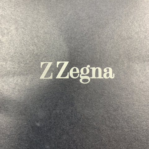 Z ZEGNA Size 44 Black Cotton / Rayon Notch Lapel Suit