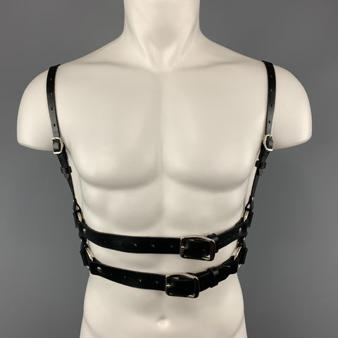 ZANA BAYNE Size S Black Leather Studded "NOT MY PRESIDENT" Harness