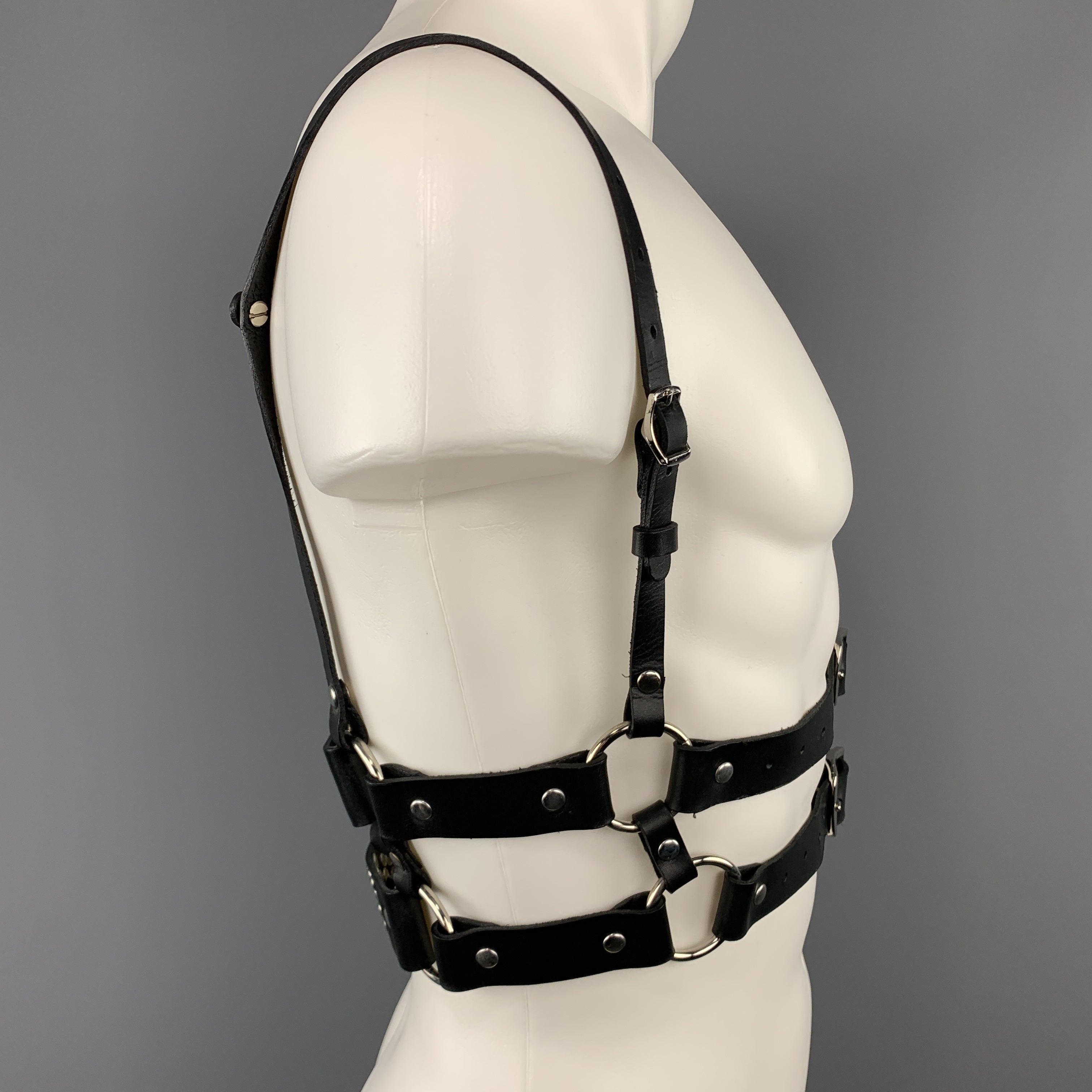 ZANA BAYNE Size S Black Leather Studded 