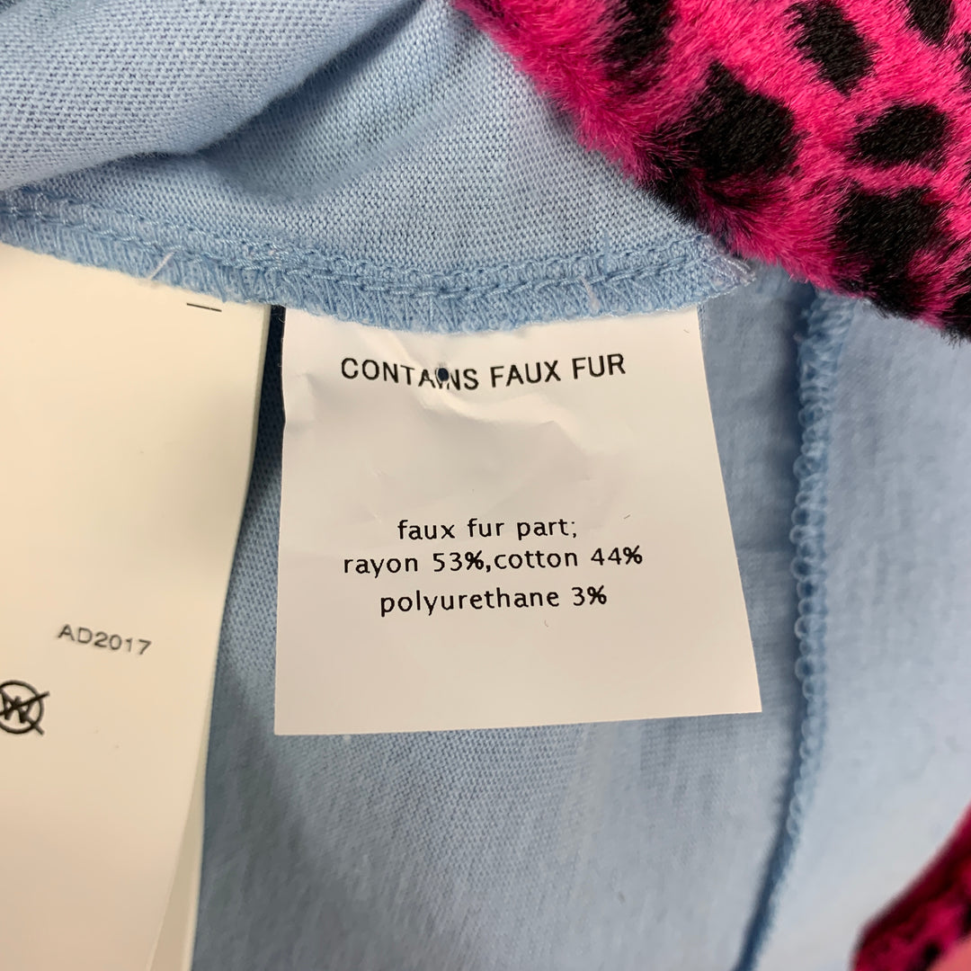 COMME des GARCONS HOMME PLUS SS 18 Size L Blue Pink Animal Print Cotton Tank Top