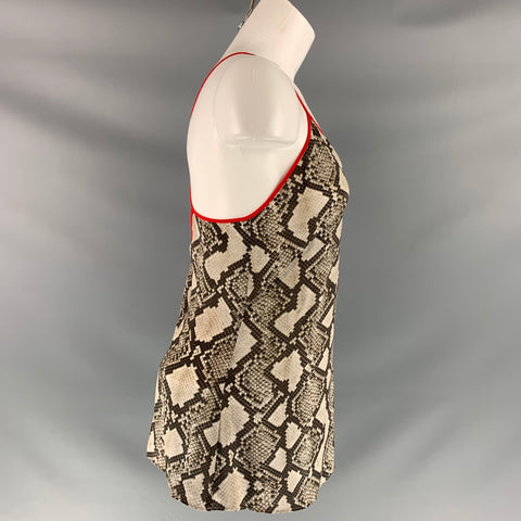 ALTUZARRA Size M Beige Silk Snake skin print Dress Top