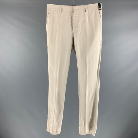 FENDI Size 30 Grey Viscose Flat Front Casual Pants