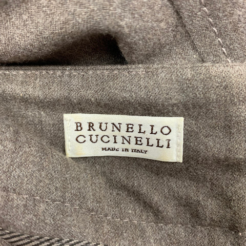 BRUNELLO CUCINELLI Taille 8 Jupe crayon chinée en mélange de laine marron