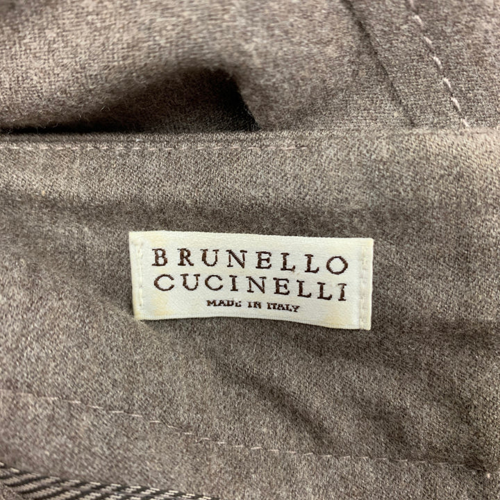 BRUNELLO CUCINELLI Size 8 Brown Wool Blend Heather Pencil Skirt