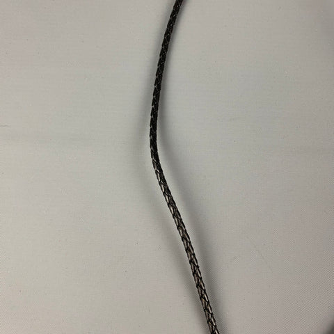 Cravate Bolo en métal et cuir tissé noir argenté VINTAGE